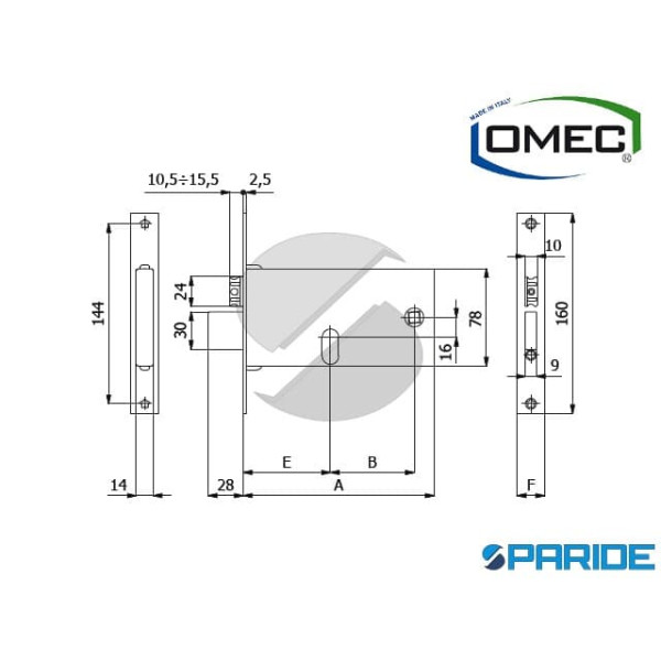 SERRATURA PER FASCE E 60 370 OMEC