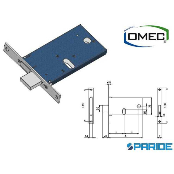 SERRATURA PER FASCE E 60 371 OMEC