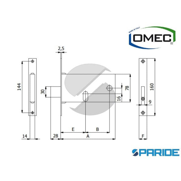 SERRATURA PER FASCE E 60 371 OMEC