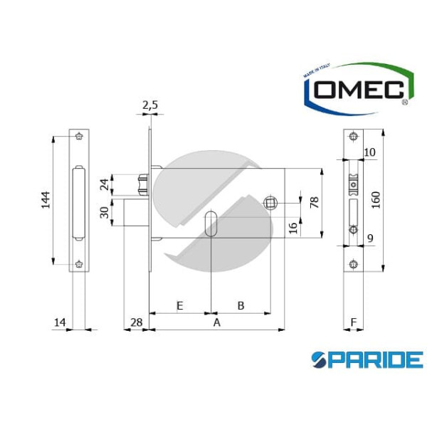 SERRATURA PER FASCE E 60 375 OMEC RULLO