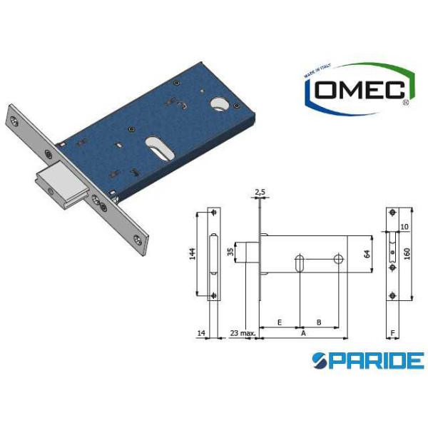 SERRATURA PER FASCE E 60 381 OMEC