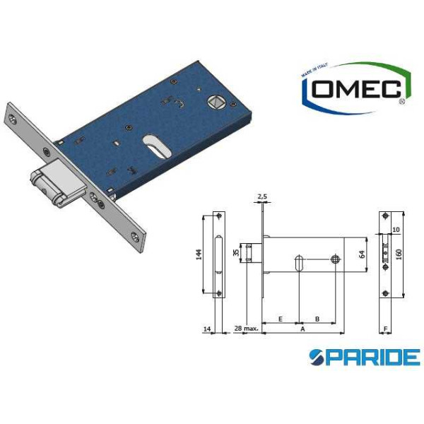 SERRATURA PER FASCE E 60 385 OMEC RULLO