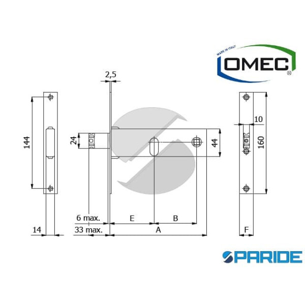 SERRATURA PER FASCE E 60 390 OMEC