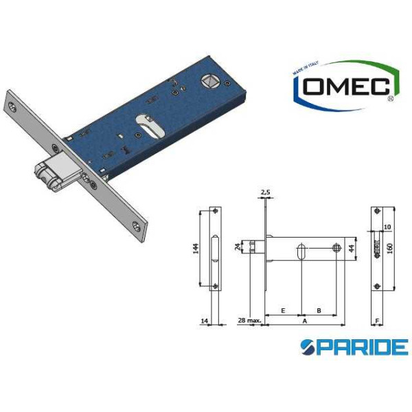 SERRATURA PER FASCE E 60 395 OMEC RULLO