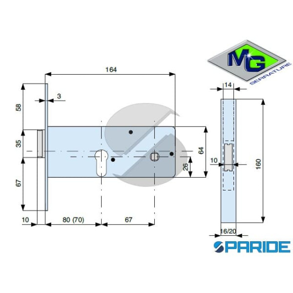 SERRATURA PER FASCE E 70 283701000 MG