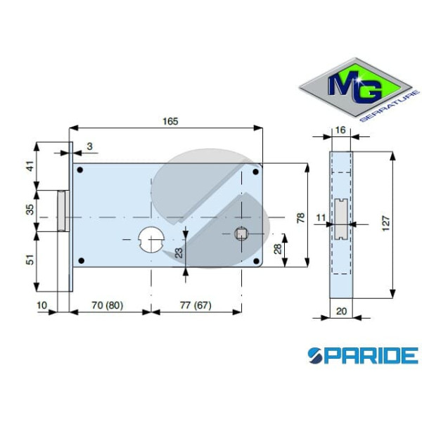SERRATURA PER FASCE E 70 317700000 MG