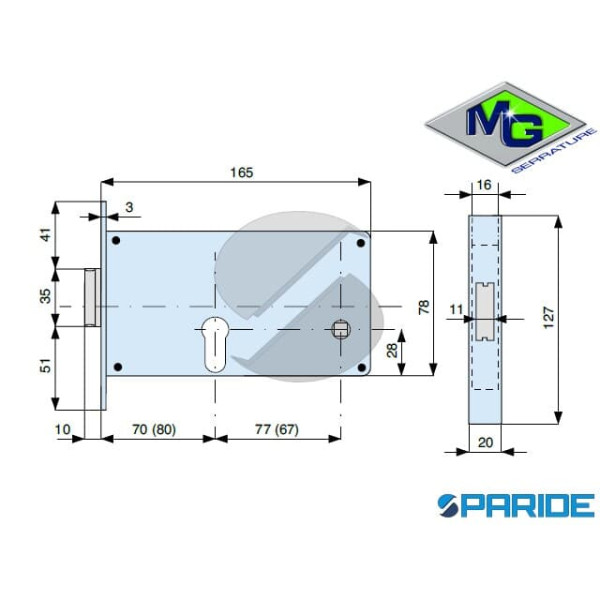 SERRATURA PER FASCE E 80 316800000 MG