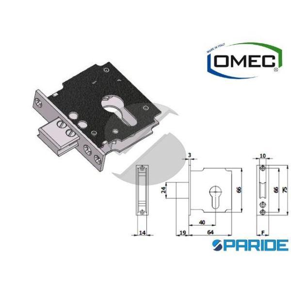 SERRATURA PER PORTE IN VETRO F 16 1241/F16 CATENAC...