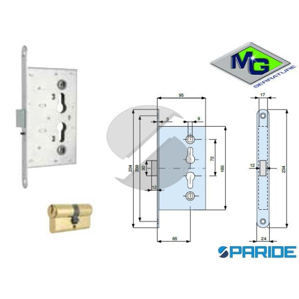 SERRATURA PER PORTE TAGLIAFUOCO 485654000 MG  F 20...