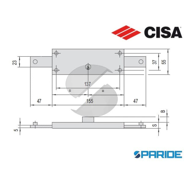 SERRATURA PER SERRANDE 41210 CISA AMBIDESTRA