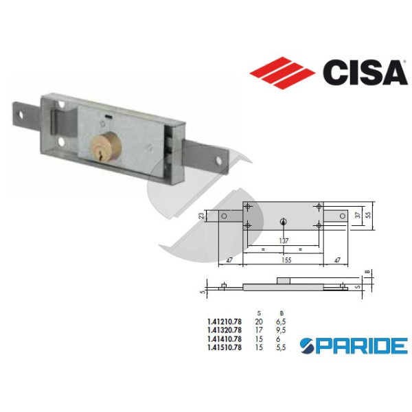 SERRATURA PER SERRANDE 41410 CISA AMBIDESTRA