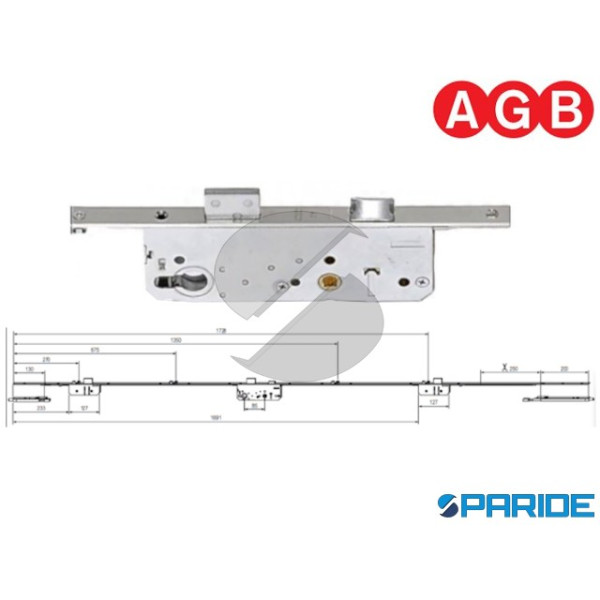 SERRATURA SICURTOP 1689 2150-2400 E 60 F 16 AGB ZINCATA W016896010