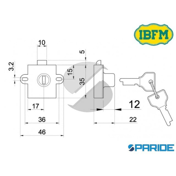 SERRATURA UNIVERSALE IBFM 143 PER CASELLARI POSTALI
