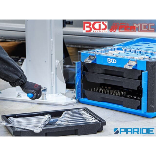 SET 300 PZ BUSSOLE ESAGONALI 1\4-3\8-1\2 METRICHE E IN POLLICI BGS