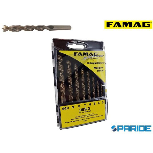 SET PUNTE ELICOIDALI PER LEGNO HSS-G D 3,4,5,6,7,8...