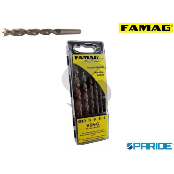 SET PUNTE ELICOIDALI PER LEGNO HSS-G D 4,5,6,8,10 ...