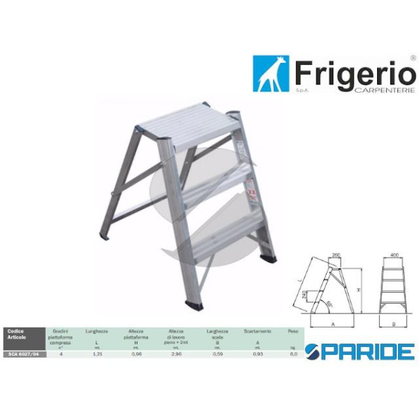 SGABELLO PIEGHEVOLE 6027\04 A 1 SALITA A 3 GRADINI...
