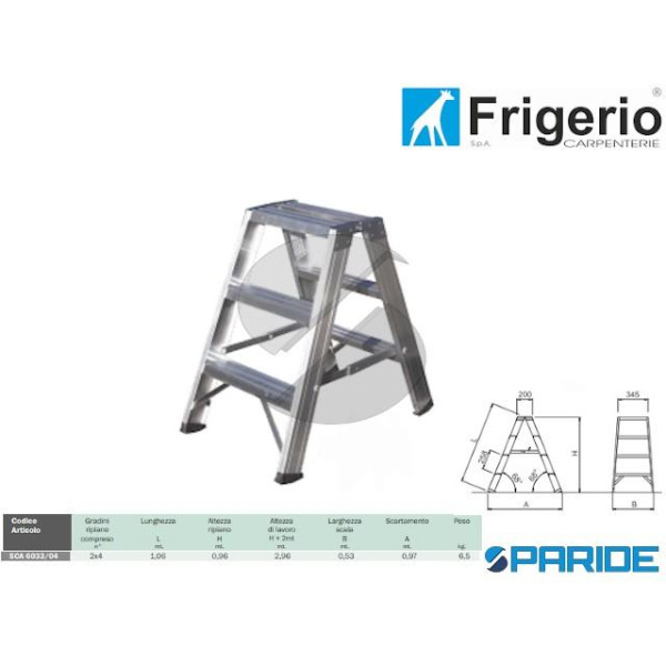 SGABELLO PIEGHEVOLE 6033\04 A 2 SALITE A 4 GRADINI...