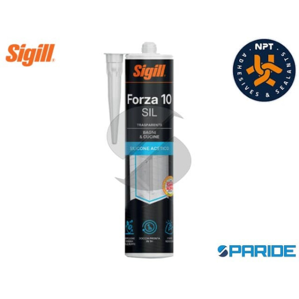 SIGILLANTE SILICONICO ACETICO FORZA 10 SIL TRASPAR...