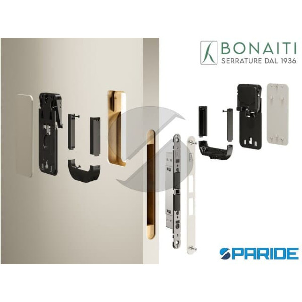 SISTEMA INVISIBILE GHOST PASSAGE 310-GF42 BONAITI CROMO OPACO CONTROPIASTRA PORTE LEGNO