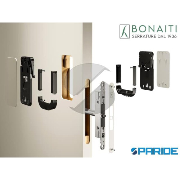 SISTEMA INVISIBILE GHOST PRIVACY 311-GF42 BONAITI CROMO OPACO CONTROPIASTRA PORTE LEGNO