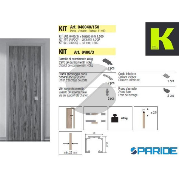 SISTEMA SYSTEM 0400\40 040040\150 SCORREVOLE PORTE...