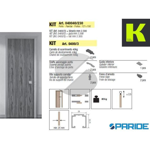 SISTEMA SYSTEM 0400\40 040040\230 SCORREVOLE PORTE...