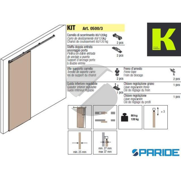 SISTEMA SYSTEM 0500\80\120 0500\3 SCORREVOLE PORTE...