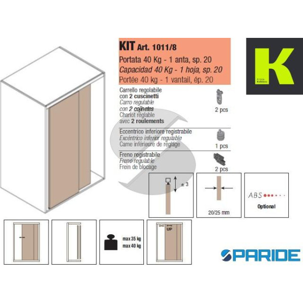 SISTEMA SYSTEM 1011\40 1011\8 SCORREVOLE 1 ANTA MO...