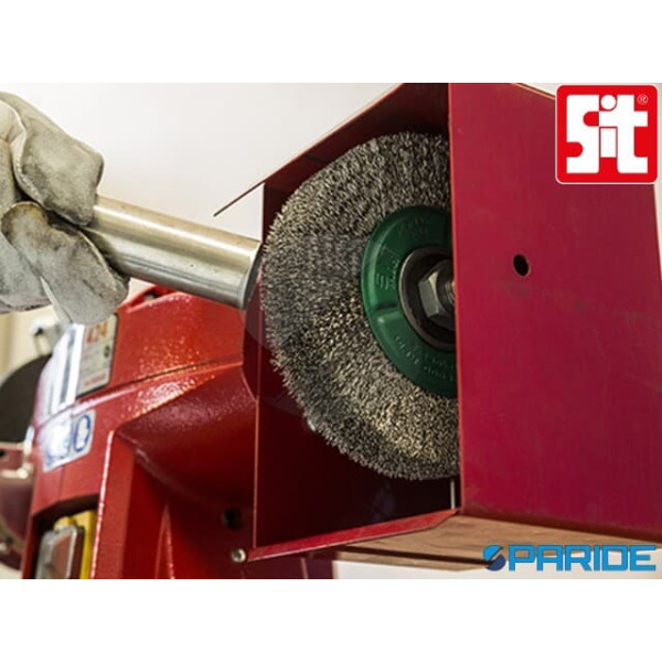 SPAZZOLA CIRCOLARE D 150 MM 4153 0916 SIT IN FILO ONDULATO INOX 0.30 MM