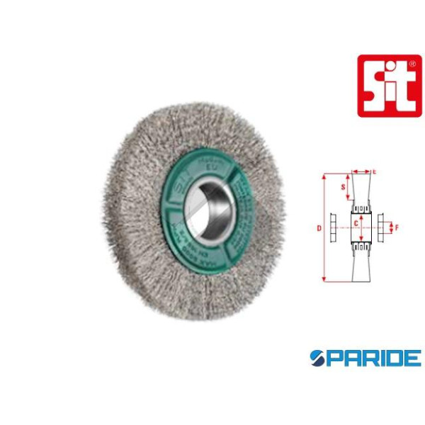 SPAZZOLA CIRCOLARE D 200 MM 4203 0921 SIT IN FILO ONDULATO ACCIAIO INOX 0.30 MM