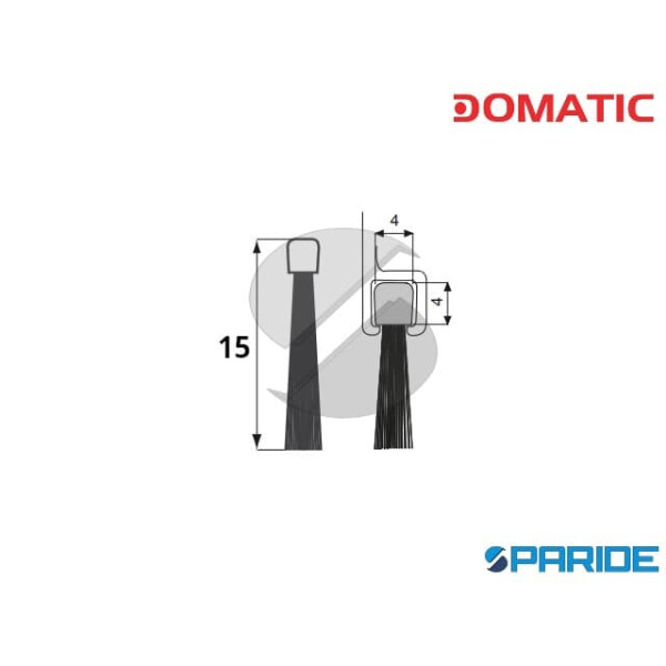 SPAZZOLA LINEARE DG5010 H 15 L 2500 MM ZINCATO PER PORTONI SCORREVOLI