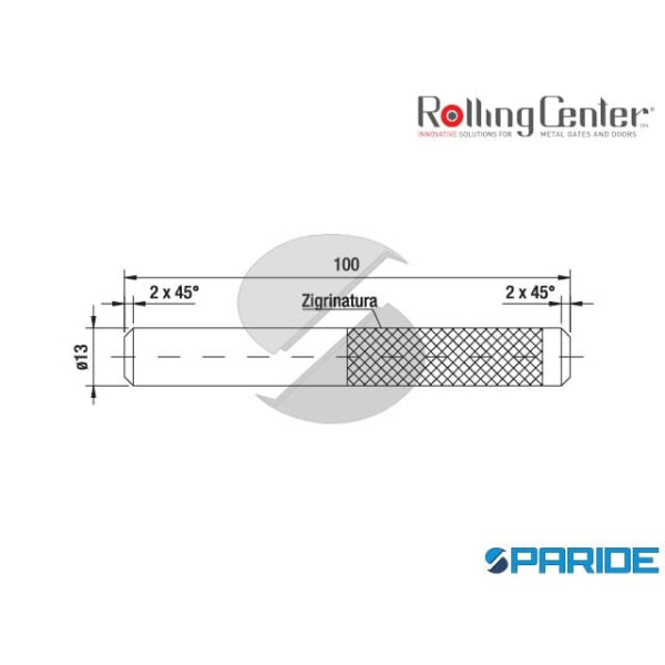 SPINA GIUNZIONE 53 D 13X100 MM PER GUIDA OMEGA ROLLING CENTER