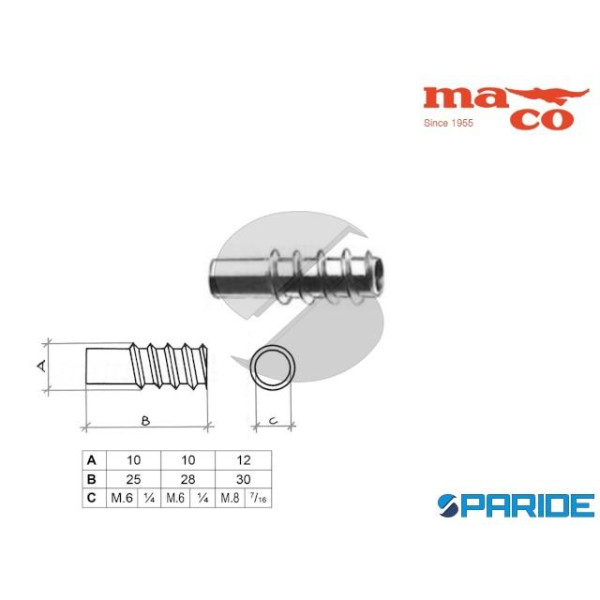 SPINOTTO CON RIBASSO M6X10X25 0248 MACO TROPICALIZ...