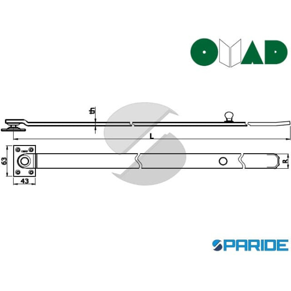 SPRANGA PENDENTE DIRITTA 0592 70 CM OMAD
