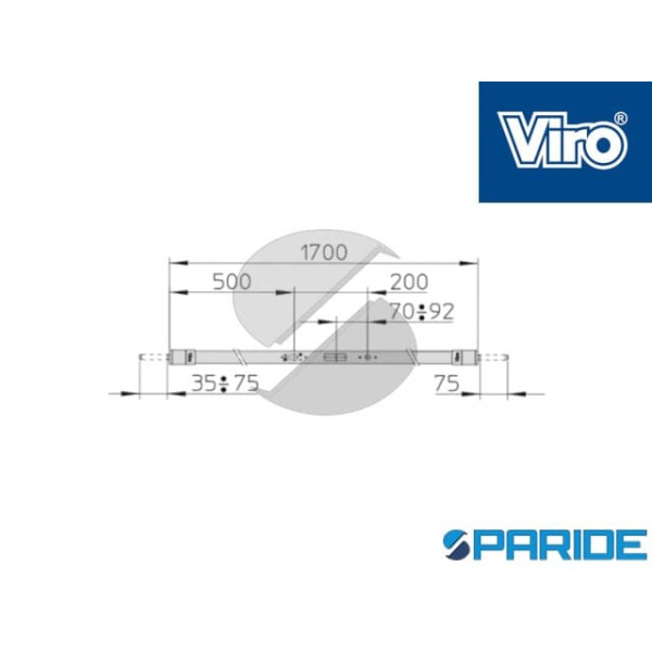 SPRANGA SICUREZZA 4008 VIRO L 1700 MM NERA CON ROSETTA 304008170002
