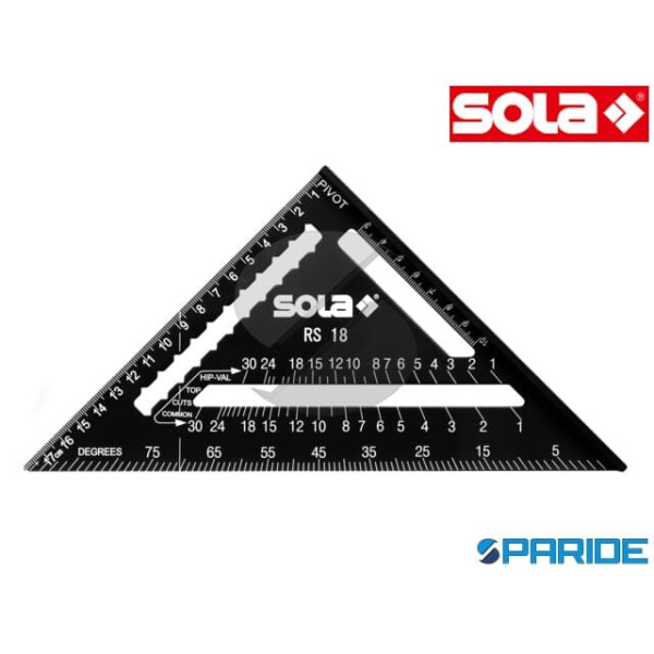 SQUADRA MULTIUSO 185X185 MM RS 18 SOLA IN ALLUMINI...