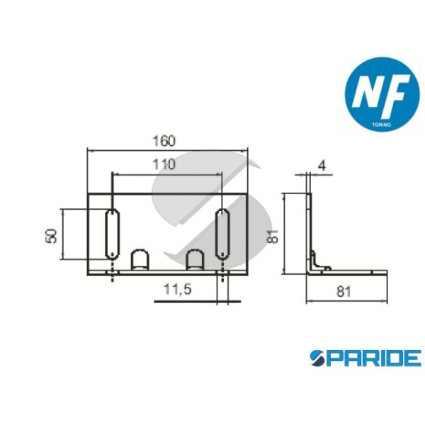 SQUADRETTA ATTACCO PIANTONE 3921 NOVA-FERR IN ACCIAIO ZINCATO