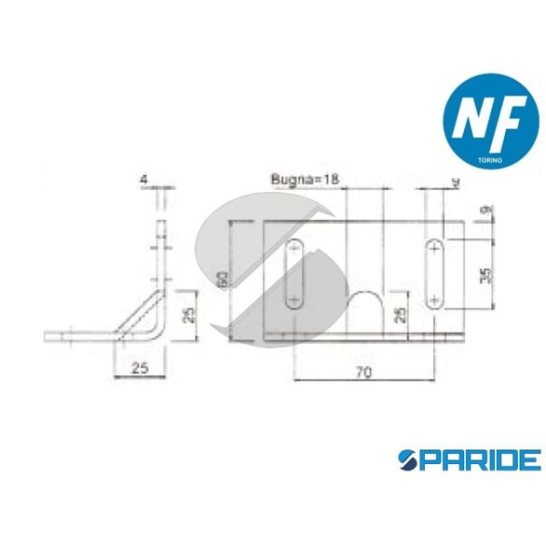 STAFFA REGOLABILE 3004 DI SUPPORTO PER DEVIATORE NOVA-FERR