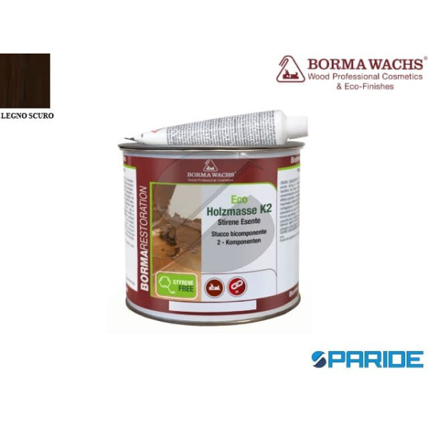 STUCCO BICOMPONENTE ECO HOLZMASSE K2 LEGNO SCURO B...