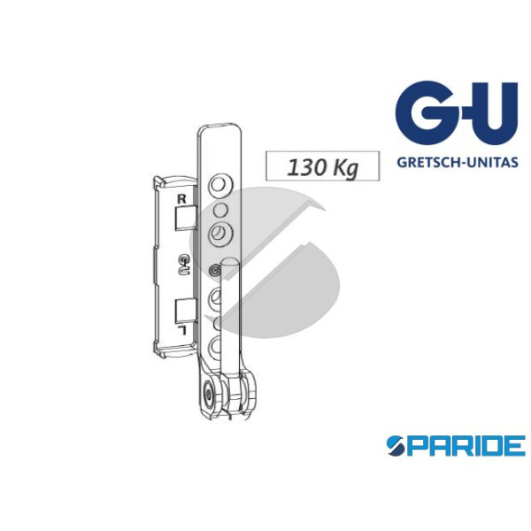 SUPPORTO CERNIERA 130KG UNI-JET M6\12 B18 DX GU PE...