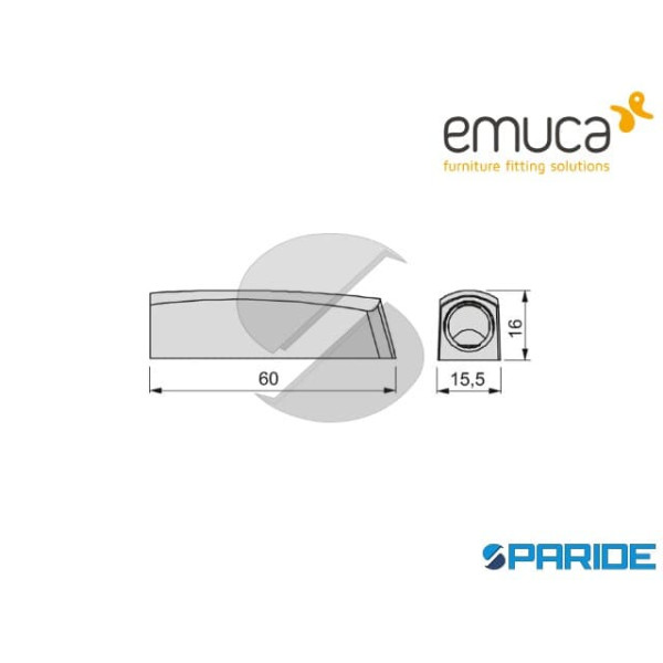 SUPPORTO E TAPPO PUSH LATCH 50 MM GRIGIO CHIARO 2005021 EMUCA