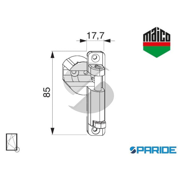SUPPORTO FORBICE 4/15-9 SINISTRO 55415 MAICO AD INCASSO
