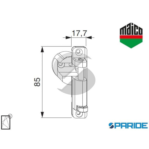 SUPPORTO FORBICE 4\18-9 SINISTRO 55236 MAICO AD INCASSO