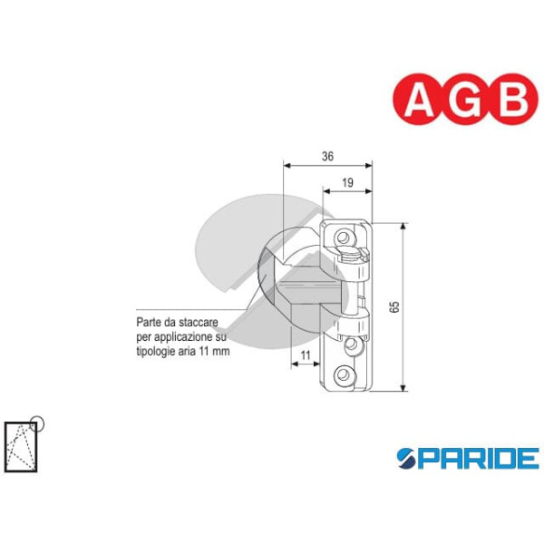 SUPPORTO FORBICE D 34X20 A12 B18/20 DX A400410601 AGB