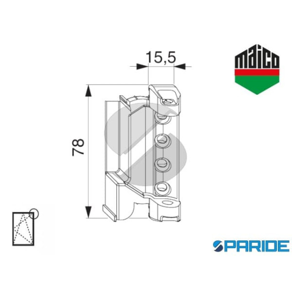 SUPPORTO FORBICE M-M 4/18-9 SINISTRO 202542 MAICO DT130