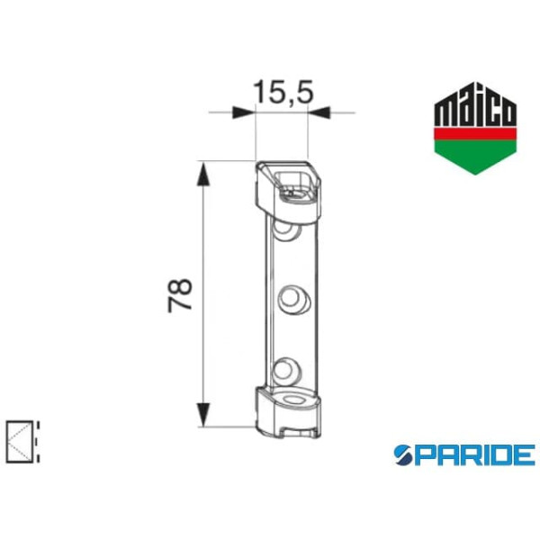 SUPPORTO FORBICE PVC 52481 MAICO CON PERNO 7 MM