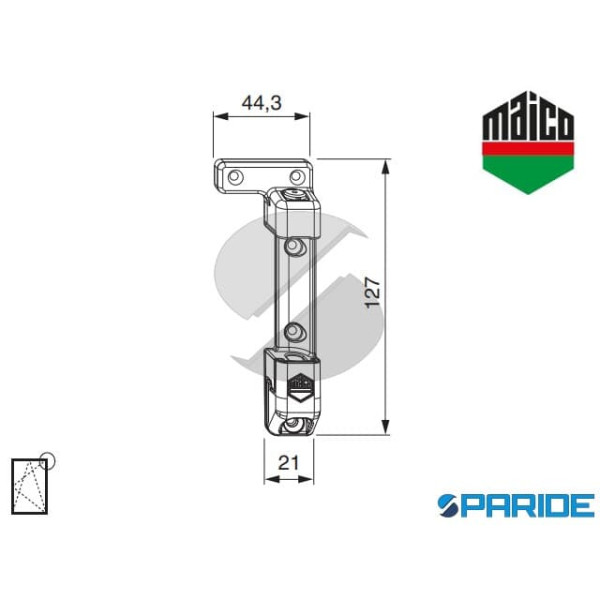 SUPPORTO FORBICE SX CON PERNI D 9 MM 210601 MAICO MULTI MAMMUT