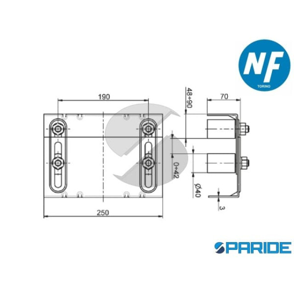 SUPPORTO SUPERIORE 153 6 REGOLABILE CON 4 RULLI GUIDA IN NYLON NOVA-FERR