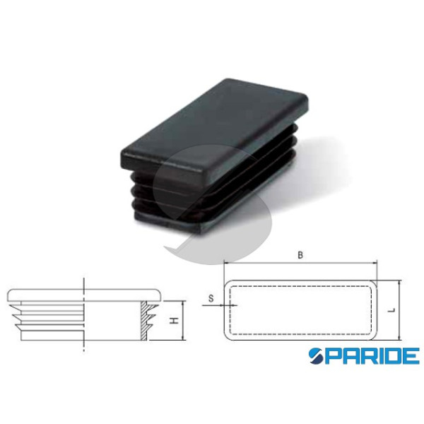TAPPO ALETTATO RETTANGOLARE 30X10 CAP3RN